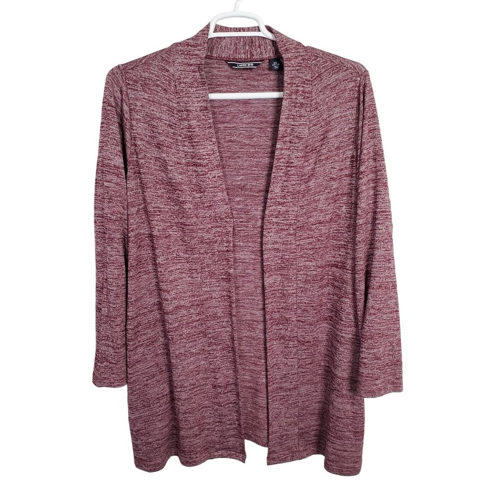 Lands End Size 2X Cardigan Lightweight Tunic Jacket Long Sleeve Stretch Pockets